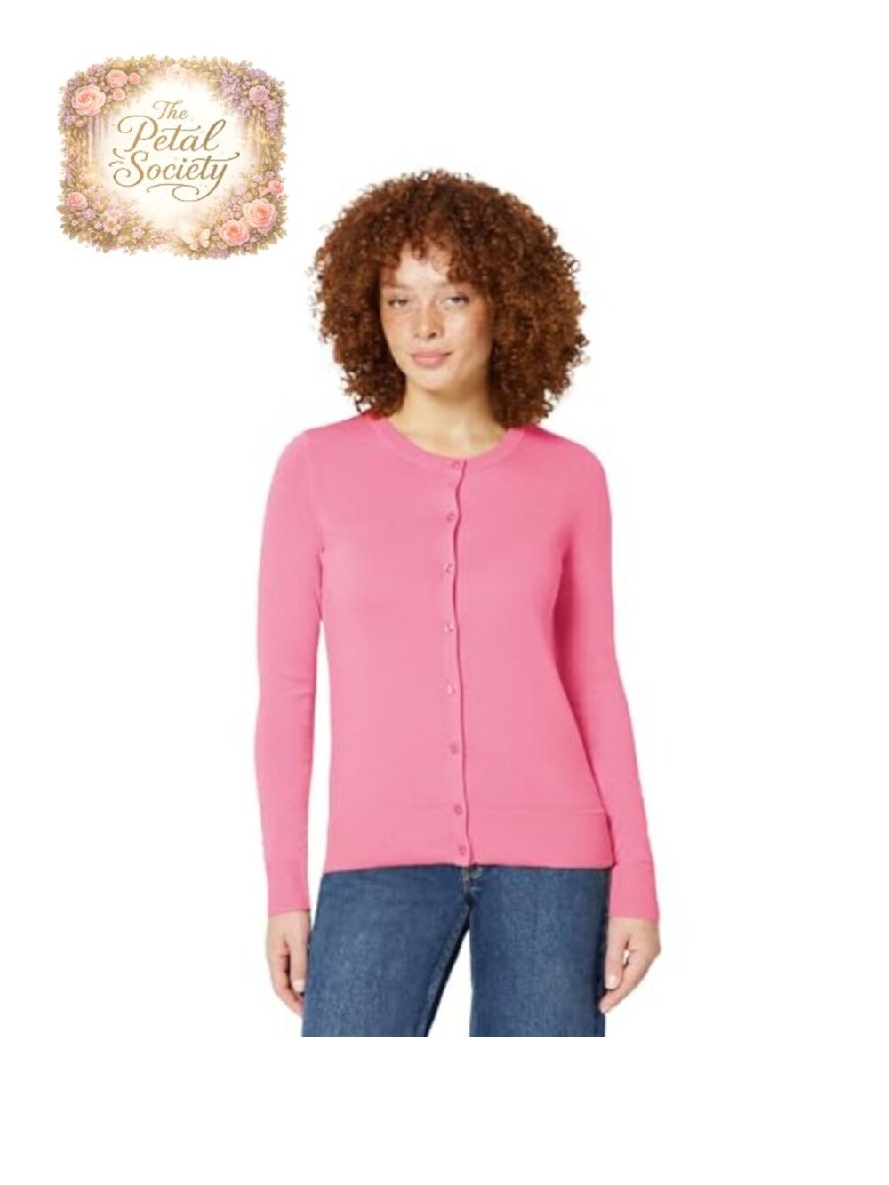 Lightweight Crewneck Button Front Cardigan Sweater Regular Fit